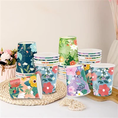 Tasses de cafè de paper floral